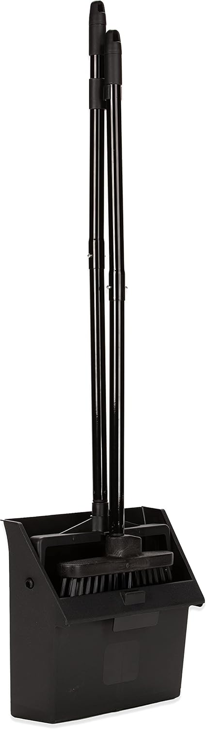 Carlisle FoodService Products Duo-Pan 36" Short Upright Dust Pan & Broom Set, Black