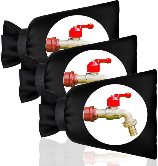 WYTAOHZL 3 Pack Outdoor Faucet Covers 9.8" W X 11.8" H Faucet Socks Winter Spigot Covers Insulated for Freeze Protection