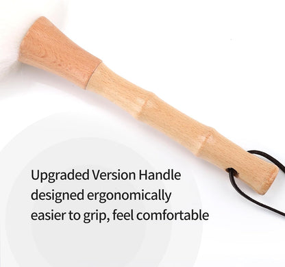Extendable Lambswool Duster 29-110 Inch,Anti-Static Flexible Head, Stainless Steel Pole for Cleaning High Ceiling,Fan,Furniture,Roof Dusting