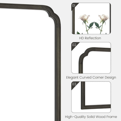 WallBeyond Full Length Mirror Wall Mounted 65"x22", Rustic Wooden Frame Floor Mirror, Large Full Body Mirror for Bedroom, Leaning or Hanging Against Wall, Natural