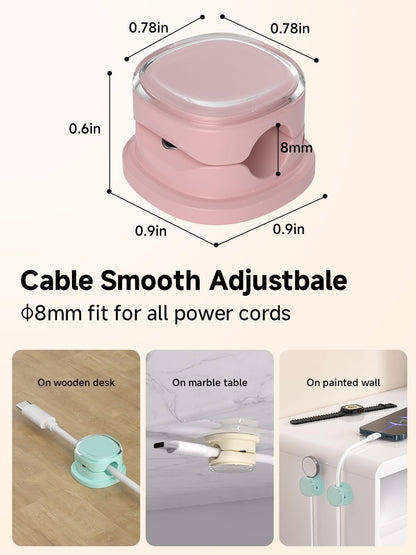 Magnetic Cable Clips, Adjustable Cord Holder Management, Adhesive Wire Keeper Organizer for Home Office Desk Phone PC Car Wall Desktop Nightstand Appliance (9-Pack Black Crystal)