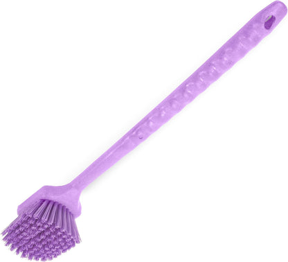 SPARTA 20" Floater Scrub Brush with Long Handle, Oil-Resistant Polyester Bristles, Multiple Trim Angles, Foam-Injected Polymer Block, Commercial Cleaning Tool, Orange