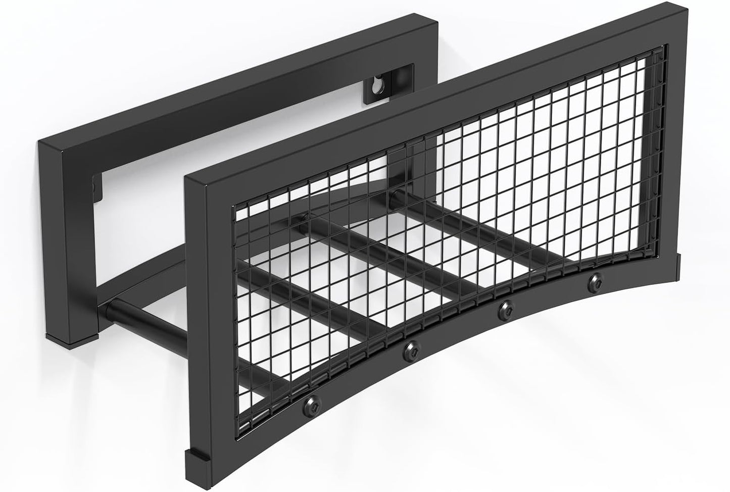 Garden Hose Holder Wall Mount, Heavy Duty Metal Water Hose Rack for Outside, Holds Up to 150FT, Storage Organizer, Easy Install, Black
