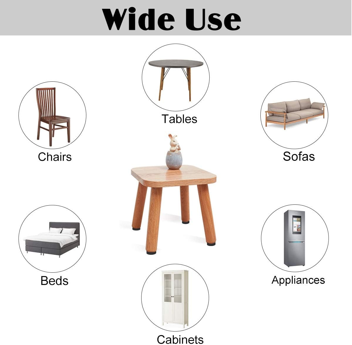 Felt Furniture Pads 300 Pieces, Furniture Pads for Hardwood Floors, Felt Pads for Chair Legs Furniture, Floor Protectors for Furniture Black