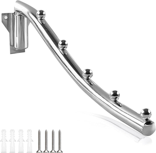 Folding Wall Mounted Clothes Rack, Wall Clothes Hanger Detachable Sturdy Swing Arm Coat Hanger Stainless Steel Clothes Hook Closet Rod Clothing Holder Drying Racks for Bathrooms Laundry Room, 2 Pack