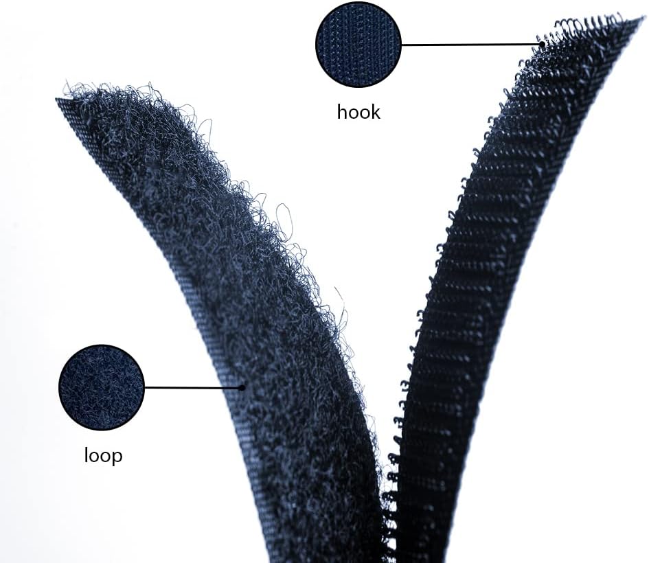 1 inch Black Hook and Loop Tape 1 Yd Self Adhesive Tape Sticky Back Heavy Duty Fastener Ideal for Window Fixing Net Carpets DIY Project Handmade Craft Home Office