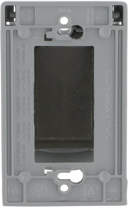 Hubbell Bell MX1050S Single-Gang Weatherproof Heavy Duty Universal Flip Cover, 2.87"W x 4.84"H, Gray Finish
