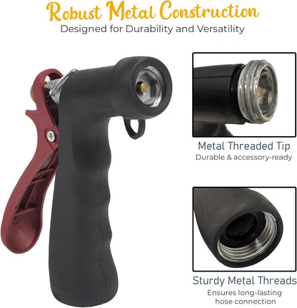 OCS Parts Industrial Nozzle - Heavy-Duty Hot or Cold Water Hose Nozzle | Enhanced Comfort Grip | Universal Fit