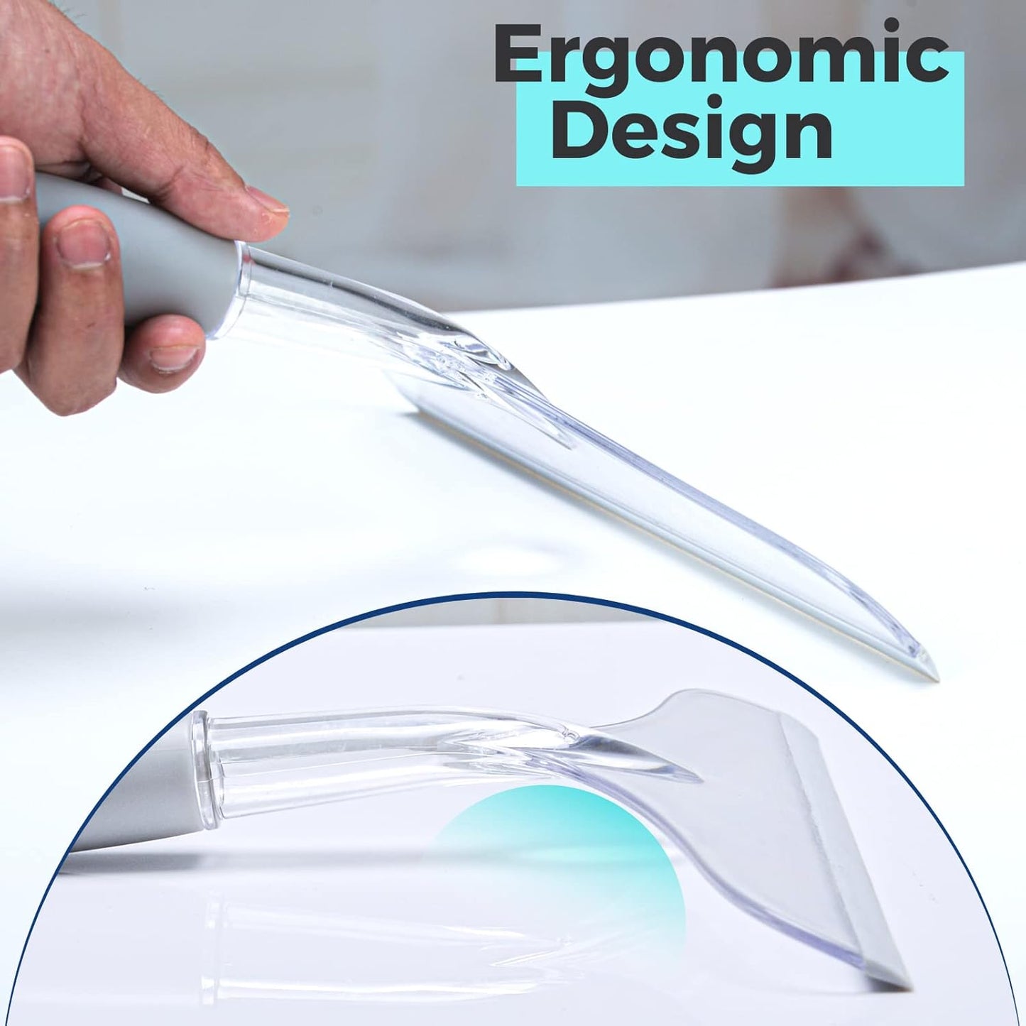 Window Squeegee for Home, Car Windshield Cleaner Tool with Extension Pole 20''-30'', Glass Door and Mirror Washer for Shower Cleaning