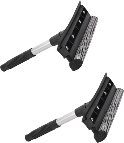 2 Pack Squeegee for Car Window Cleaning and Windshield Washing Standard Window Squeegee Cleaner Tool Windshield Cleaning Squeegee with Scrubber for Multiple Applications