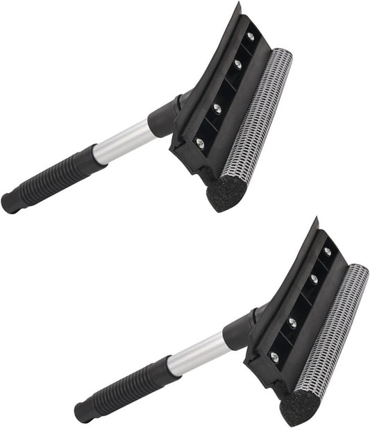 2 Pack Squeegee for Car Window Cleaning and Windshield Washing Standard Window Squeegee Cleaner Tool Windshield Cleaning Squeegee with Scrubber for Multiple Applications