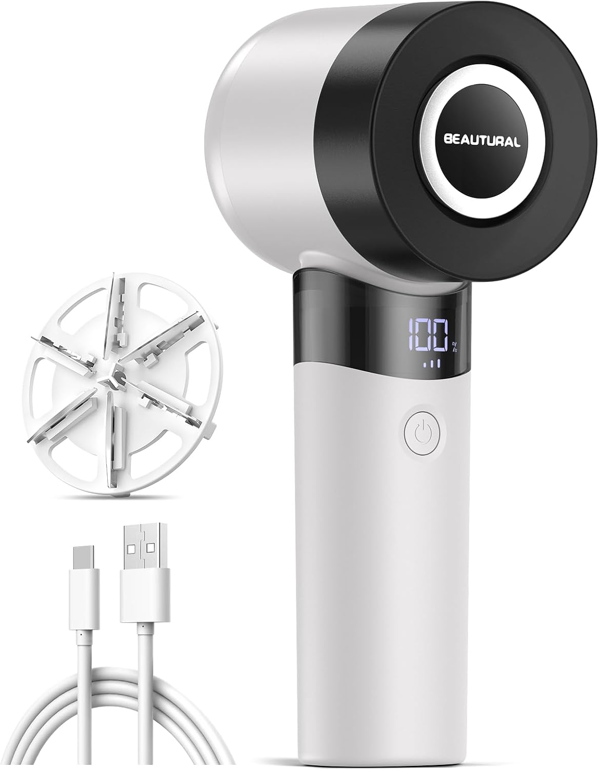 BEAUTURAL Fabric Shaver, Rechargeable Lint Remover for Clothes, Electric Lint Shaver with 6-Leaf Blades, Sweater Shavers to Fuzz, Lint Balls, Pillings, Bobbles for Clothes and Furniture