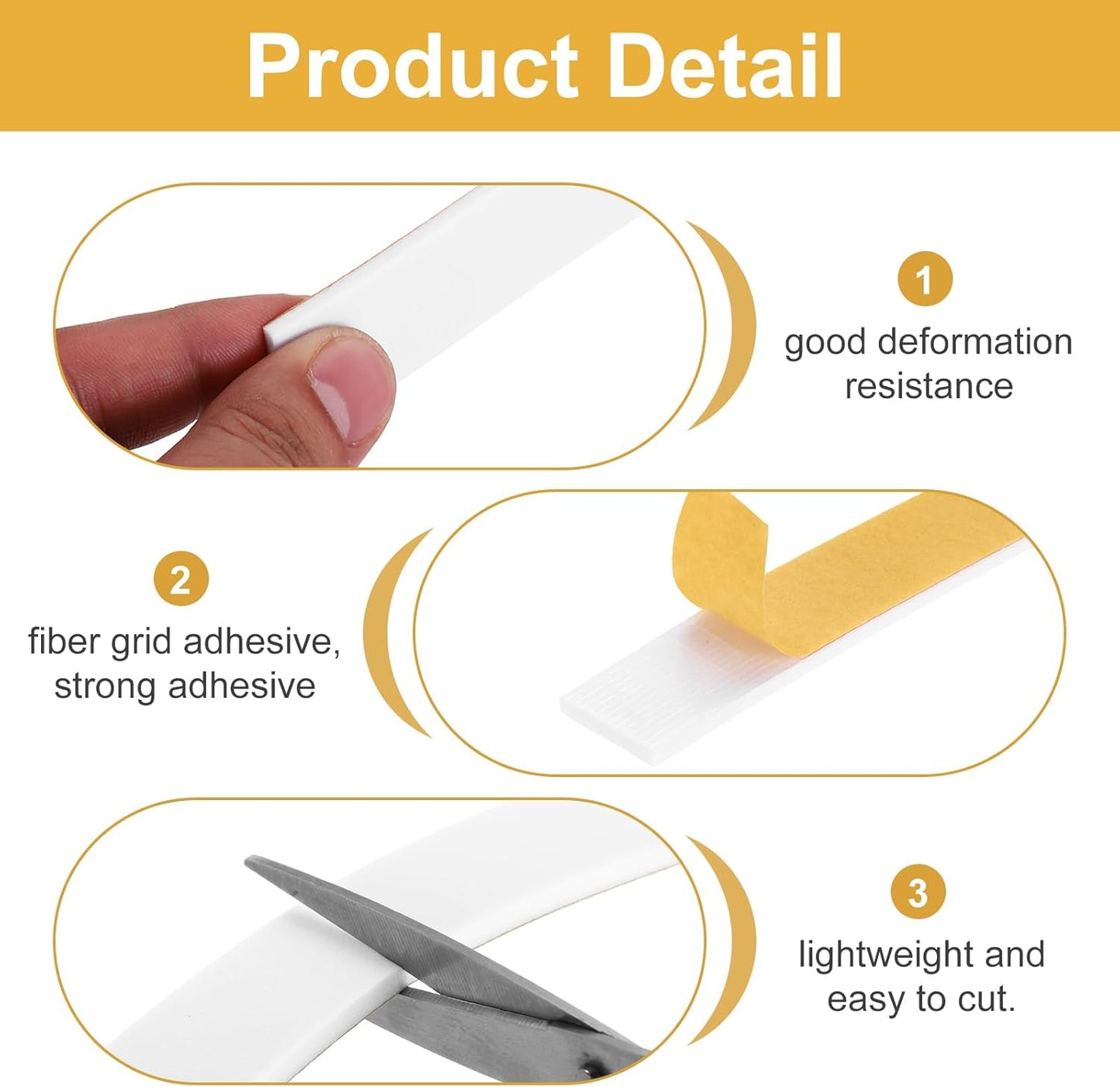MECCANIXITY Weather Door Seal Strip Tape, Door Insulation Stripping Single Side Strong Self Adhesive Foam Tape Gap Filler for Door, Window, 1/4 Inch x 1/16 Inch x 32 Feet White 2 Pack
