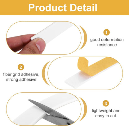 MECCANIXITY Weather Door Seal Strip Tape, Door Insulation Stripping Single Side Strong Self Adhesive Foam Tape Gap Filler for Door, Window, 1/4 Inch x 1/16 Inch x 32 Feet White 2 Pack