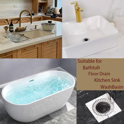 Shower Drain Hair Catcher, Shower Drain Basket, Easy to Clean Stainless Steel Mesh Hair Trap, Reusable Anti-Clog Drain Strainer Filter for Bathroom Sink, Shower & Tub, Fits 2-Inch Inner Diameter Holes