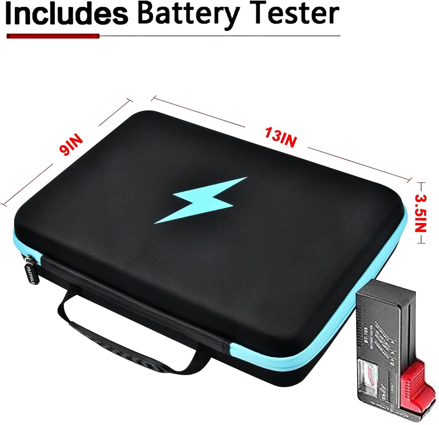 PAIYULE Battery Organizer Storage Case Holder with Tester & Case for Phomemo D30 D35 M02/ M02S/ M02 for NELKO Label Maker(2Pack)