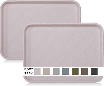 WATANIYA PET Boot Tray for Entryway Indoor, Heavy Duty Shoe Mat Tray 2 Packs, 16.7"x12.8" Waterproof Shoes Trays with Raised Edge, Outdoor Multi-Purpose Mats for Boots, Garden, Pets