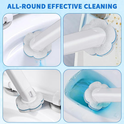 Disposable Toilet Brush with 48 Refills,Toilet Cleaning Supplies,Toilet Wand Brush Starter Kit,Wall Mounted Toilet Bowl Cleaner Brush with Holder for Bathroom Deep Cleaning & Hygiene (White)