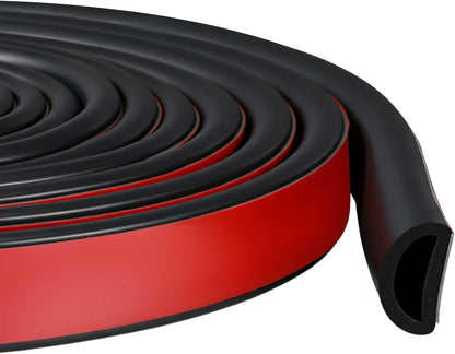 Pangda 13ft Foam Rubber D Shape Seal Strip 1" W x 0.5" H Self Adhesive EPDM Rubber Weather Stripping RV Slide Out Seal Heavy Duty Automotive Weather Stripping for Car Truck RV Boat Home