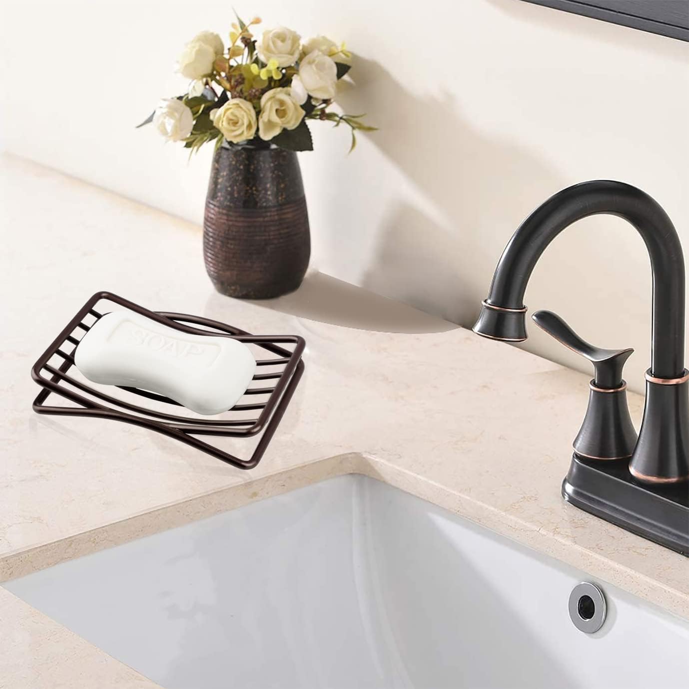 Soap Dish, Stainless Steel Bar Soap Holder for Shower, Self Draining Stand Soap Saver for Bathroom, Kicthen Sink and Countertop, Chrome 1-Pack
