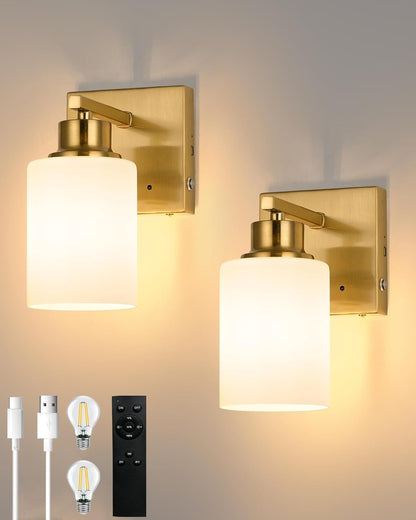 Battery Operated Wall Sconce Set of 2, Black Rechargeable Wall Lights with Timer Function, Easy Install Dimmable Wireless Wall Lamps Sconces Wall Decor for Living Room Bedroom Hallway, Emergency 3000K