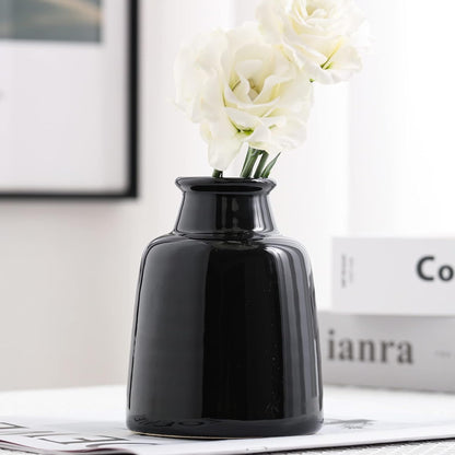hjn Small White Vase Set of 3 for Modern Home Decor,Ceramic Vases for Centerpieces Flower Vases for Living Room Wedding/Dinner Table/Party -White