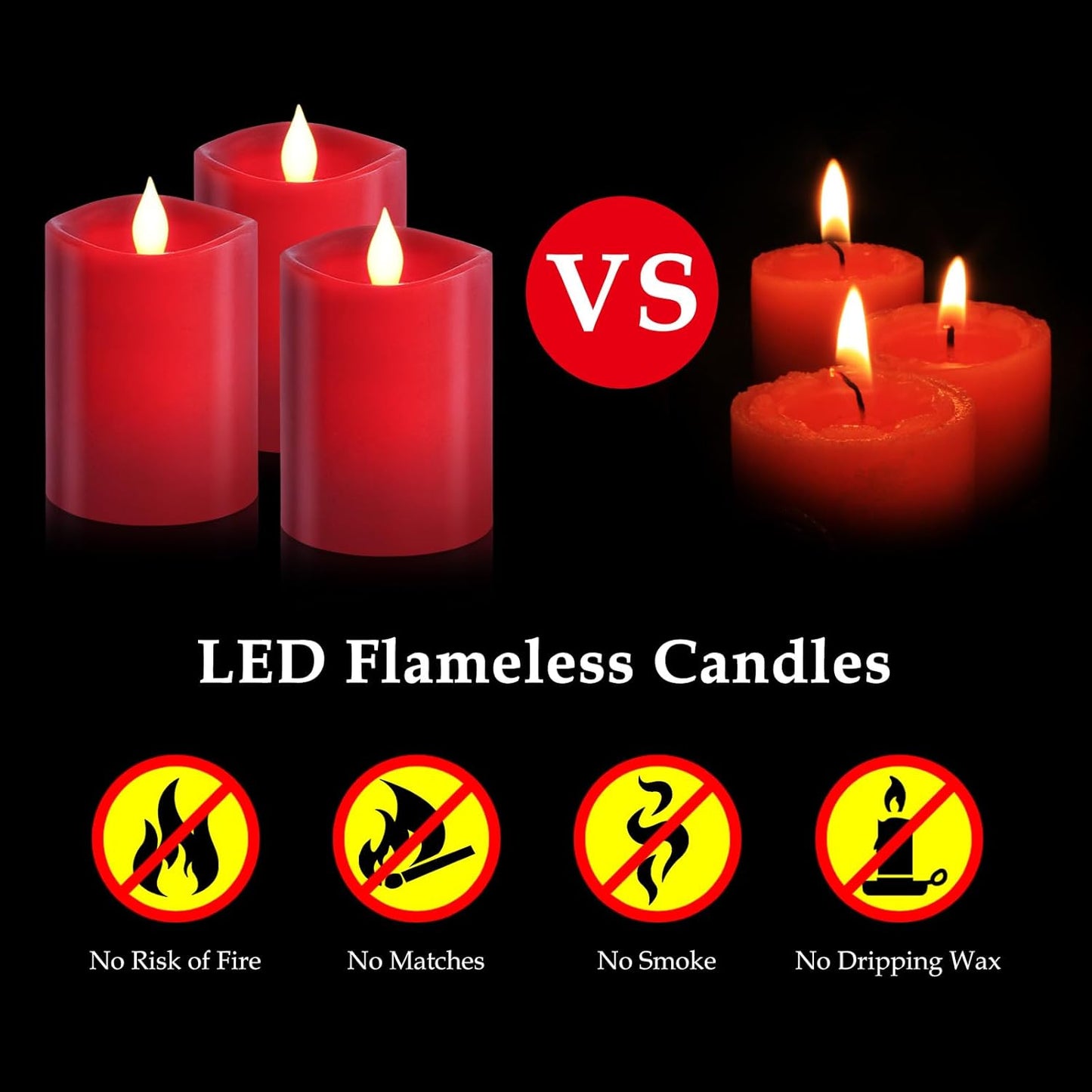 3"x4" Flickering Flameless Battery Candles with Timer, White Realistic LED Pillar Candles, Set of 2 Large Remote-Operated Candles for Home Indoor/Outdoor & Holiday Decor