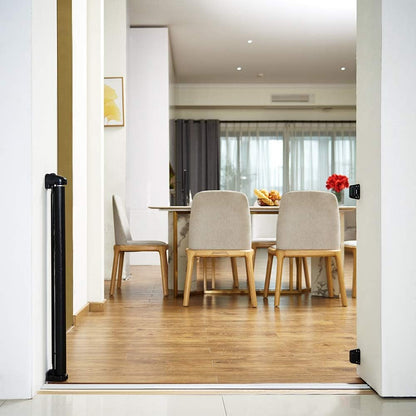 EasyBaby Retractable Baby Gate, 33" Tall, Extends up to 55'' Wide, Black/Child Safety Baby Gates, Pet Retractable Gates for Stairs, Doorways, Hallways, Indoor and Outdoor