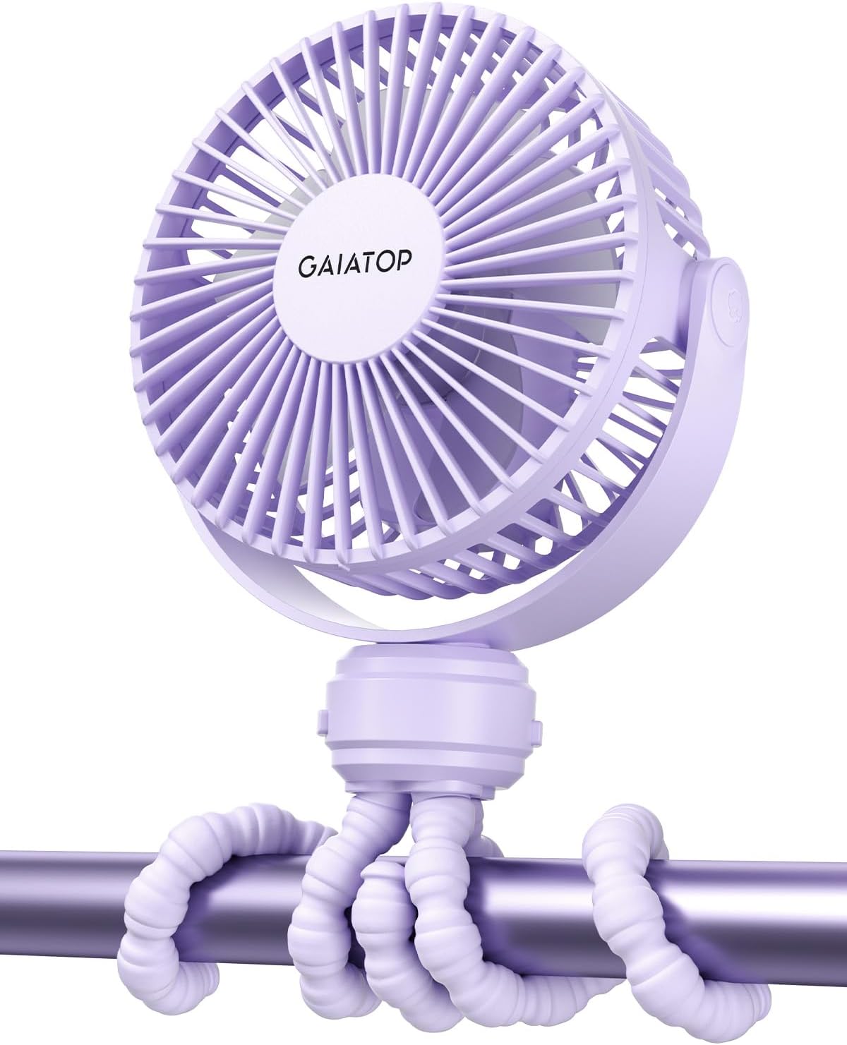 Gaiatop Mini Portable Stroller Fan, Battery Operated Small Clip on, Detachable 3 Speed Rechargeable, 360° Rotate Flexible Tripod Better Cooling for Car Seat Crib Treadmill Travel Black