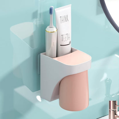 Magnetic Toothbrush Holder,sgzscl Flexible Wall Mounted Cup Water Drain Space Saving Storage Suction Organizer for Bathroom