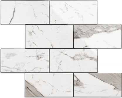 Havenly Peel and Stick Backsplash Tile for Kitchen & Bathroom Walls (White, 10 Tiles - 9.7 sq. ft. (0.9 m²))