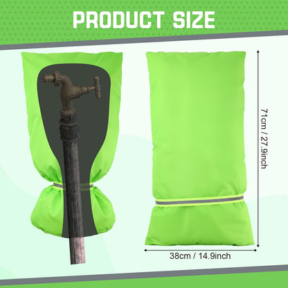 3 Pack Green Outdoor Faucet Covers for Winter Insulated Freeze Protection 27.9" x 14.9" Hose Bib Covers for Winter Reusable Thicker Waterproof Insulated Spigot Cover with Reflective Strips