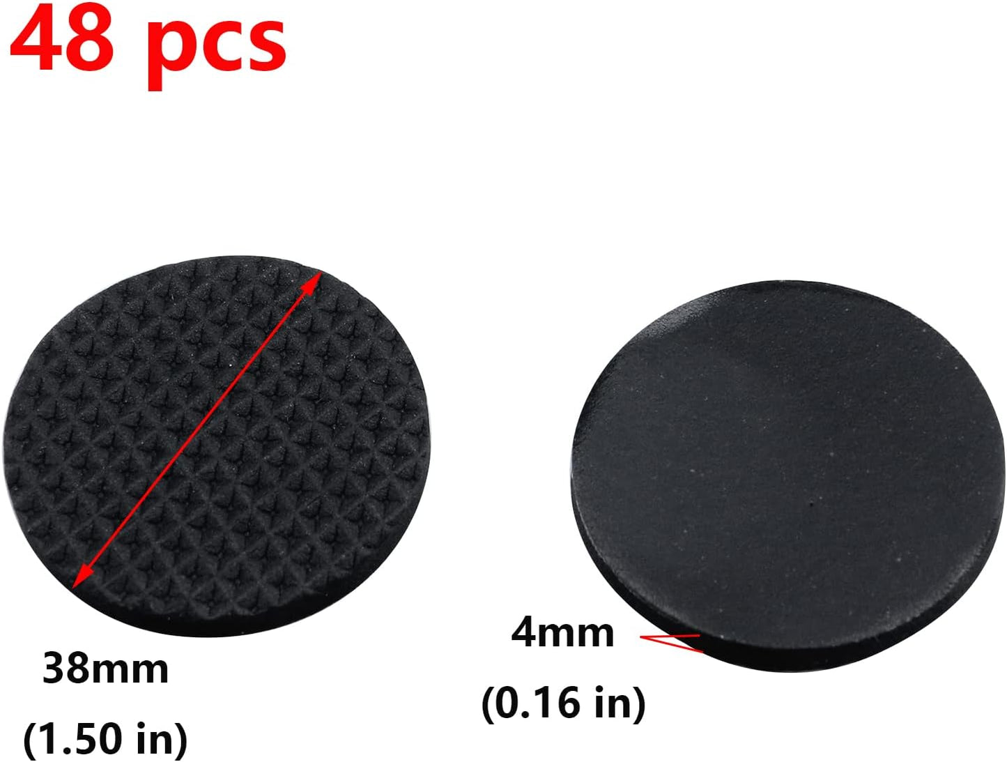 Antrader 1.5 Inch Self-Stick Furniture Round Felt Pads Wood Floor Protectors – Protect Your Hard Floors from Furniture Scratches, Pack of 48, Black