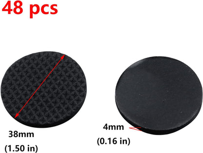 Antrader 1.5 Inch Self-Stick Furniture Round Felt Pads Wood Floor Protectors – Protect Your Hard Floors from Furniture Scratches, Pack of 48, Black