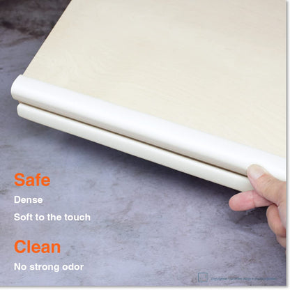 Roving Cove HeftyFit Edge Protector for Baby Proofing (6ft Large Edge Only), Heavy-Duty Soft Furniture Edge Bumper Guards, Desk Edge Cushion, Wall Corner Covers, 3M Adhesive, Oyster White (Off White)