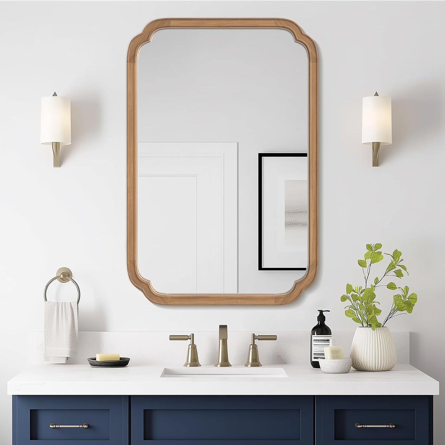 WallBeyond Full Length Mirror Wall Mounted 65"x22", Rustic Wooden Frame Floor Mirror, Large Full Body Mirror for Bedroom, Leaning or Hanging Against Wall, Natural