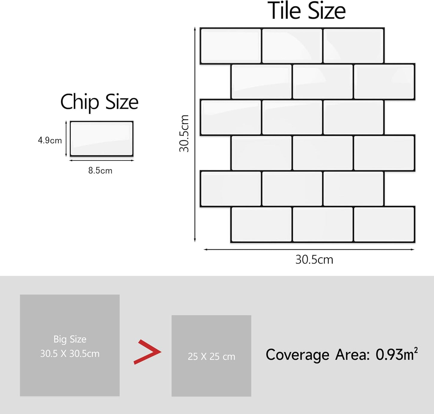 Yoillione Peel and Stick Backsplash for Kitchen: Self Adhesive Wall Tiles for Bathroom - Vinyl Thick Back Splash Tile (10, Light Coffee)