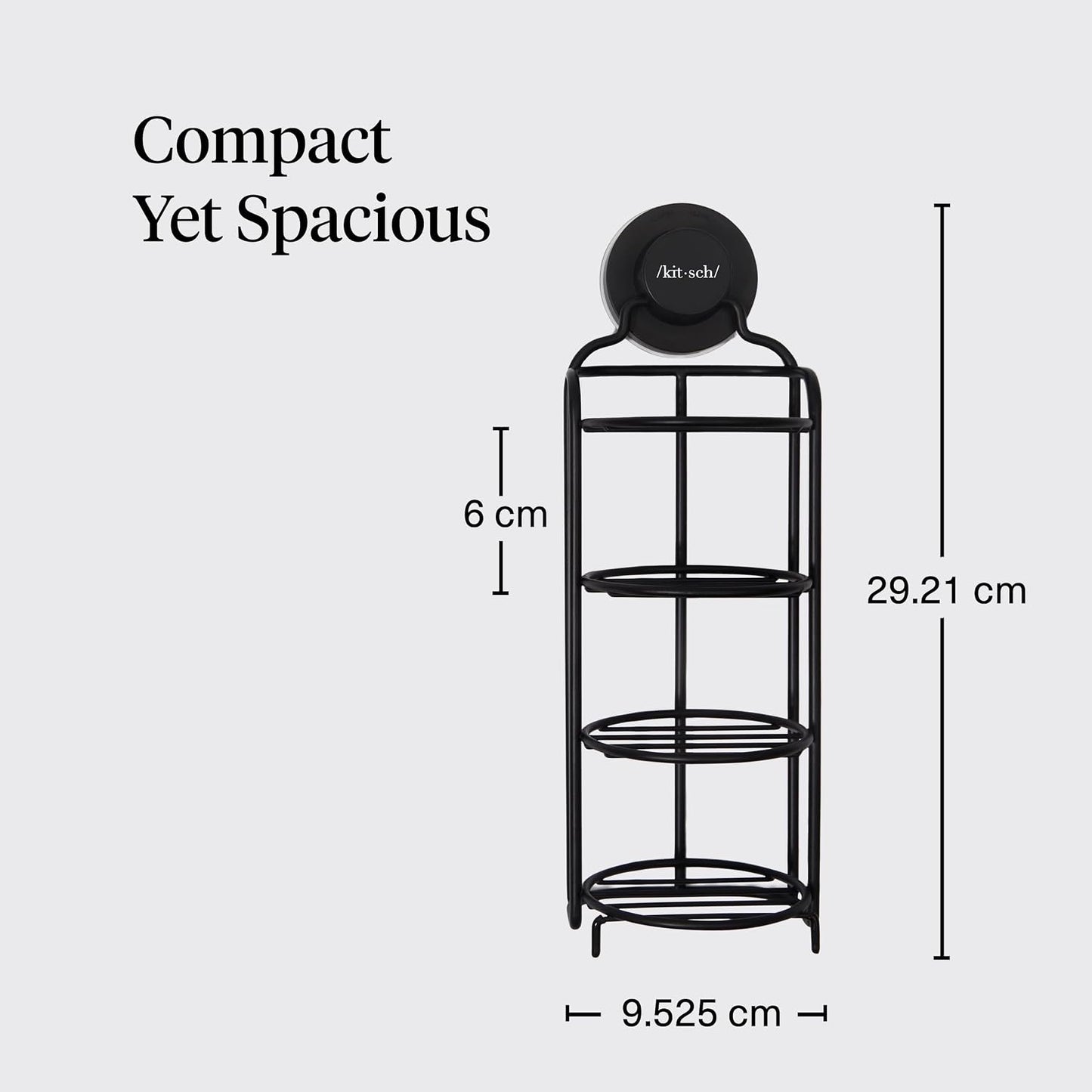 Kitsch Shower Caddy Hanging with Suction Cup – Self-Draining Shampoo Bar Holder & Shower Shelves for Conditioner Bars & Soap – Rust Proof Bathroom Caddy, and Wall Mount or Free-Standing Organizer