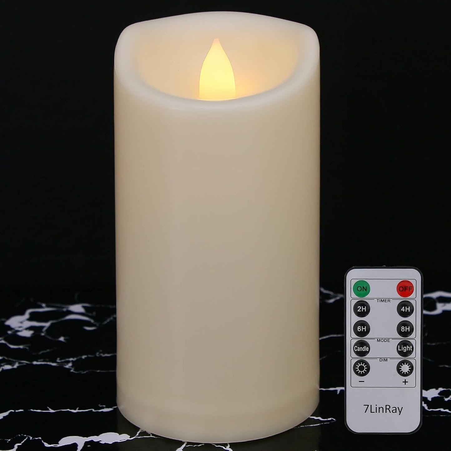Flameless Flickering Candles with Remote and Timers, 1000 Hours Waterproof Outdoor Indoor Battery Operated LED Pillar Candles, Ivory Plastic, Set of 3(D 3" x H 4" 5" 6")