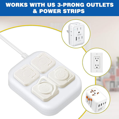 Outlet Covers Baby Proofing, 60 Pack Child Proof Plug Socket Covers Electric Plug Protectors Safety Caps with Hidden Pull Handle, for US 3-Prong, Classic
