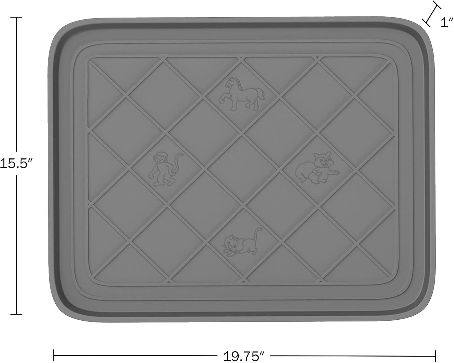 All Weather Boot Tray - Small Water Resistant Plastic Utility Shoe Mat for Indoor and Outdoor Use in All Seasons by Stalwart (Grey)