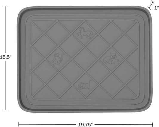 All Weather Boot Tray - Small Water Resistant Plastic Utility Shoe Mat for Indoor and Outdoor Use in All Seasons by Stalwart (Grey)