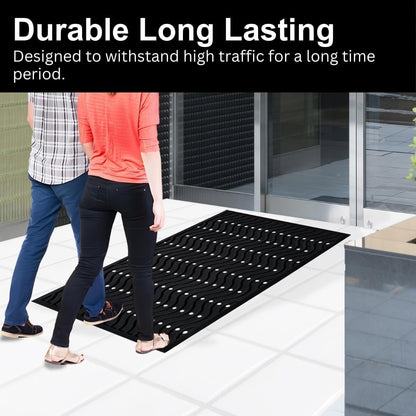 A1HC New Natural Rubber Premium Scrapper Door Mats-Keeps Mud and Dirt Away for Commercial and Residential Use, Office Entrance, Retail, Restaurants, Homes & Any Areas Where is Heavy Traffic 36"x60"