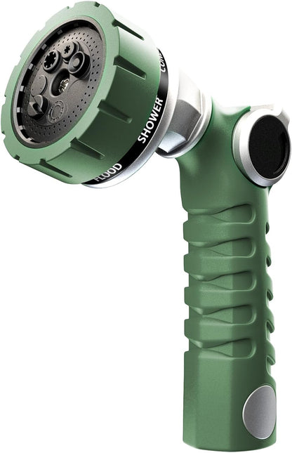 RESTMO Heavy Duty Hose Nozzle, Metal Garden Water Hose Sprayer with 7 Watering Patterns, Thumb Control, On Off Valve, High Pressure Nozzle Sprayer for Watering Plants, Car and Pet Washing, Bronze