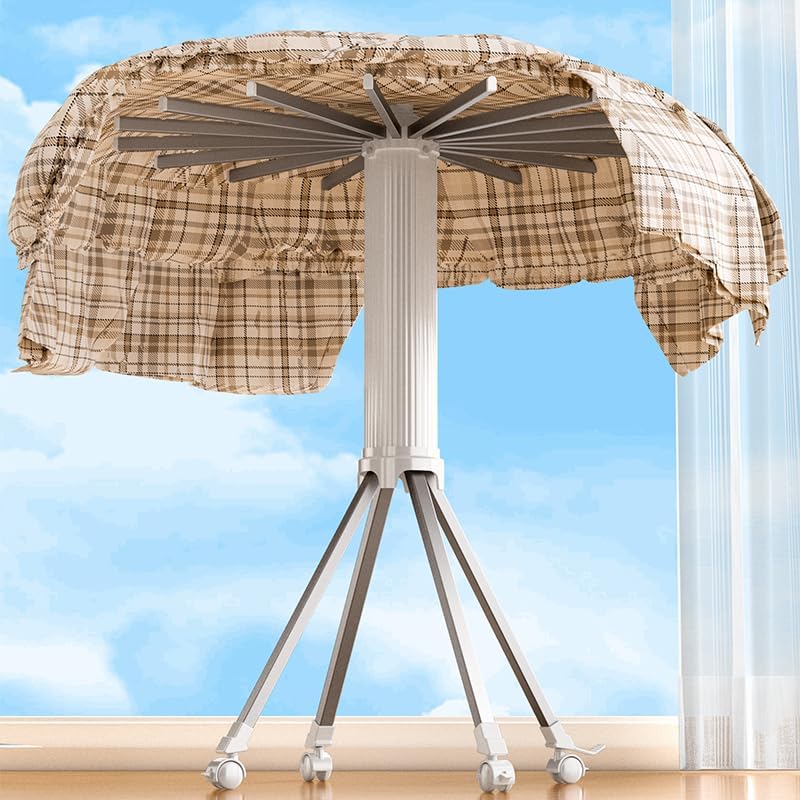 Clothes Drying Rack Foldable Outdoor Indoor,Drying Rack Clothing Collapsible,Folding Drying Dack Clothing,2 Tier Aluminum Foldable Laundry Drying Rack,24 Hooks 16 Hanging Bars