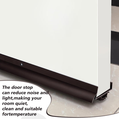 MorningRo 1 Pcs 1-3/4" x 36" U Shaped Aluminum Door Sweep for Bottom of Door with Drip Cap Screw-on Metal Weather Stripping Seal Draft Stopper Threshold for Exterior Front Doors (Black)