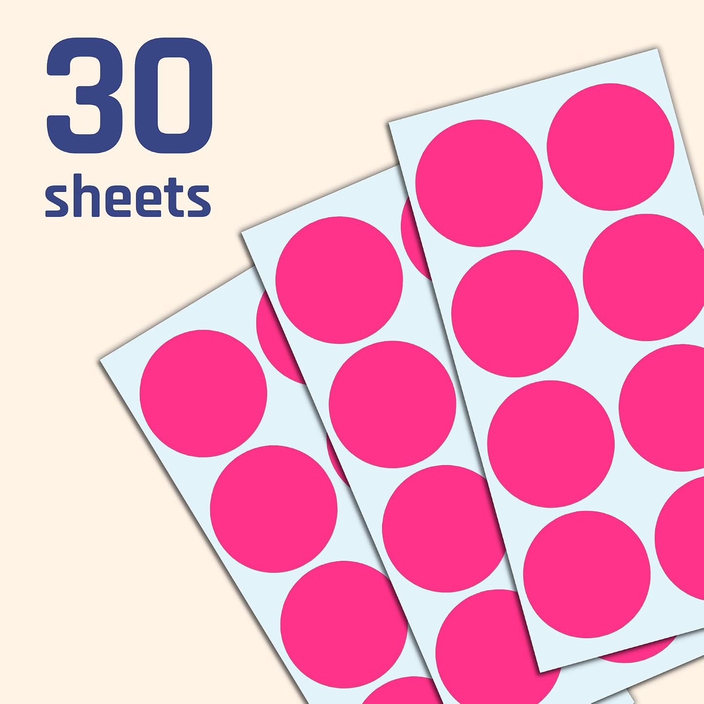 2" Round Large Colored Moving Stickers Labels - 10 Colors, Pack of 240
