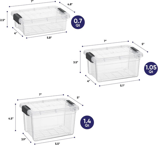 Superio Under Bed Storage Containers with Wheels (3 Pack), Flat Clear Storage Bin Stackable Large Storage Latch Box with Lids Store Cloths, Bedding, Linen, For Under The Bed, Garage, Home - Colors B