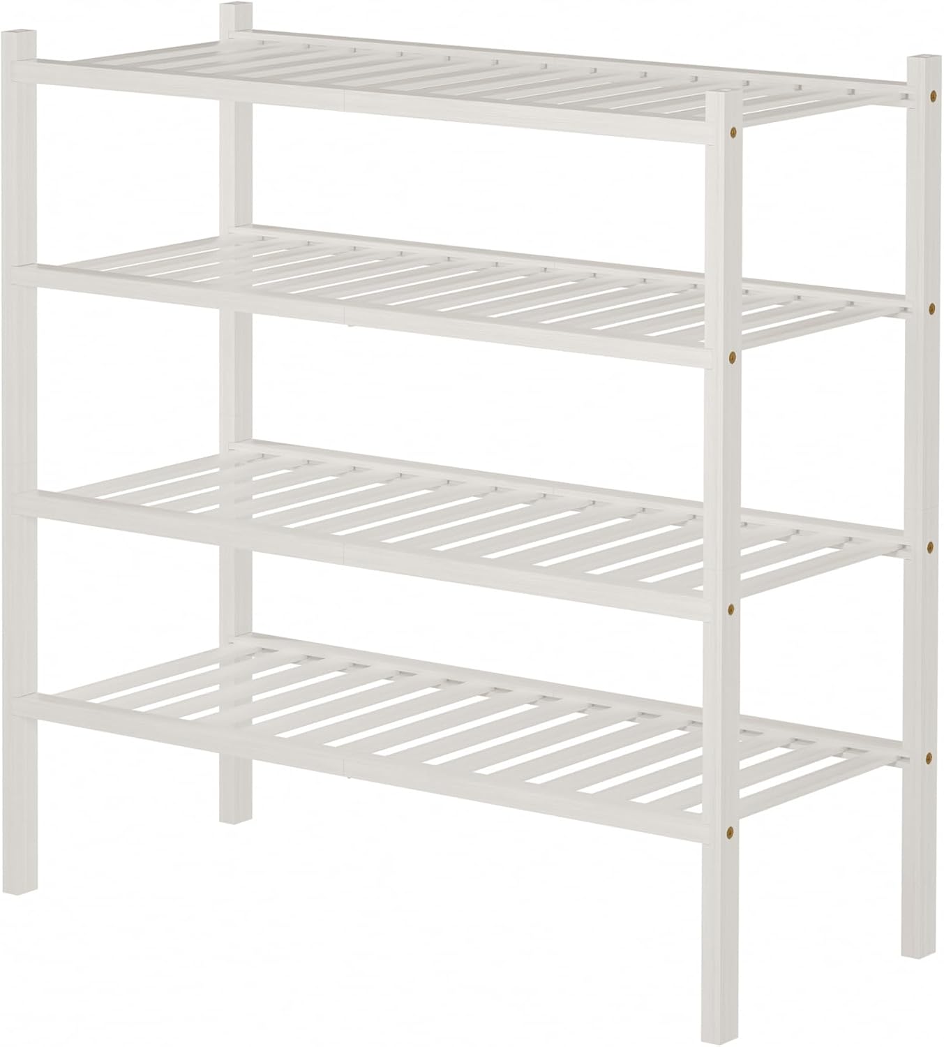 ROMGUAR CRAFT 3 Tier Bamboo Shoe Rack for Closet Free Standing Wood Shoe Shelf Storage Organizer for Entryway Small Space Stackable 27"x11"x20" (Natural)