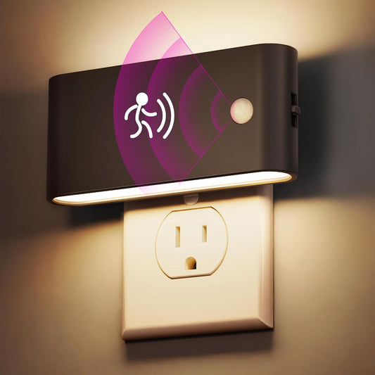 Briignite Motion Sensor Night Light, 2 Pack Motion Activation Night Lights Plug into Wall, Auto On Off, 0-100LM Dimmable Night Light Plug in, 3000K Warm White LED Nightlight for Kids Bedroom Hallway